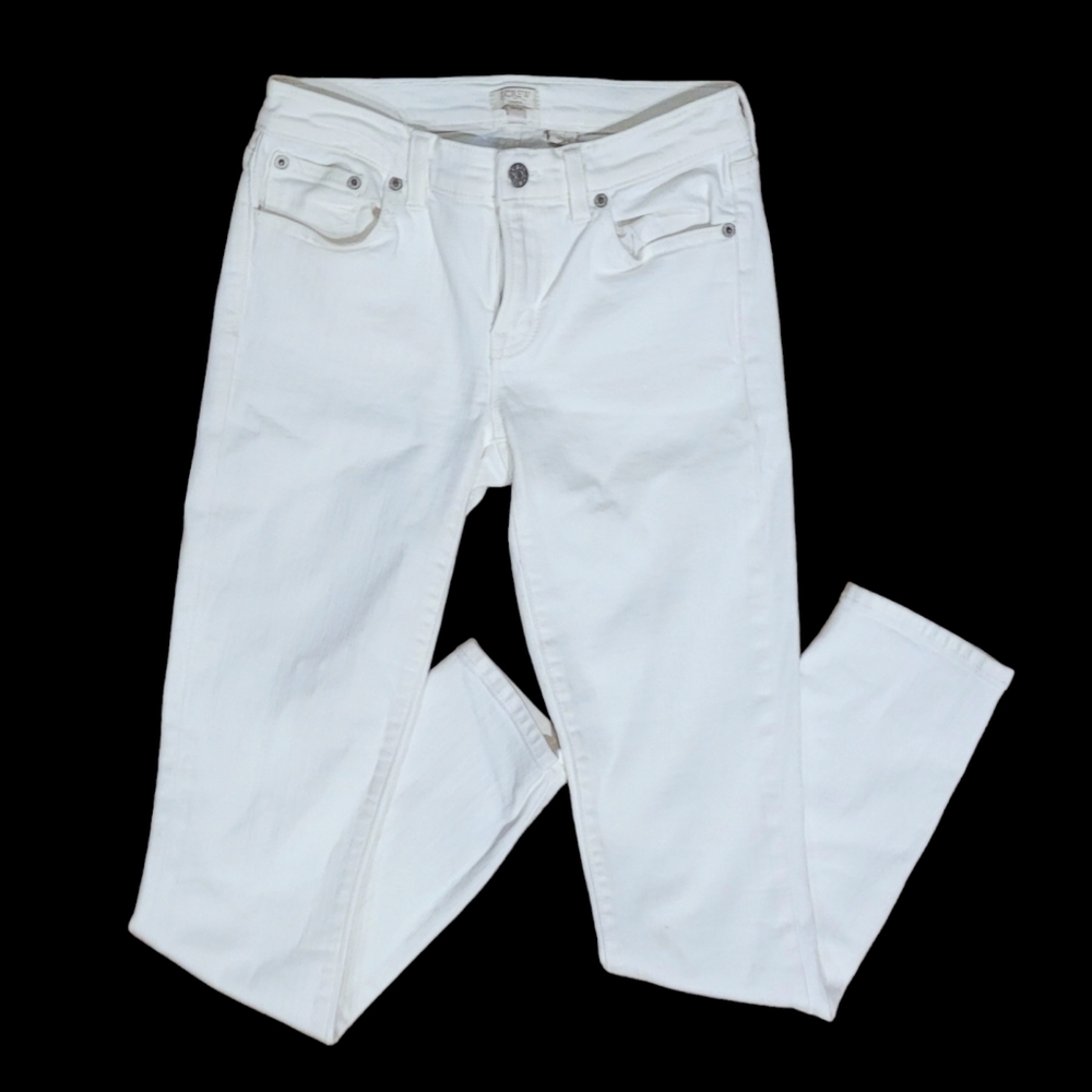J. Crew Women's 24/28 White Stretch Skinny Jeans